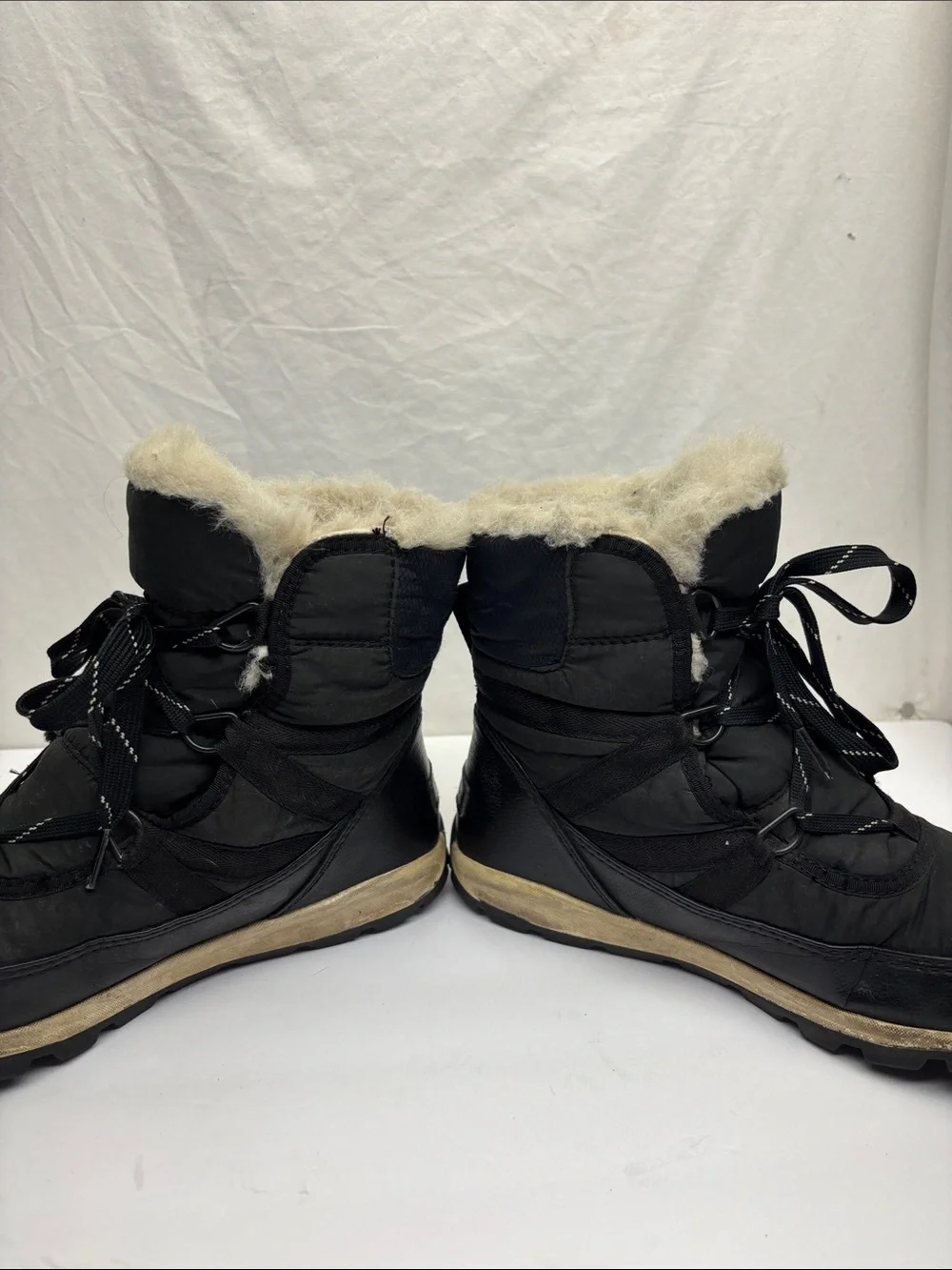 Women's Black Faux-Fur Lined Winter Boots, box 76